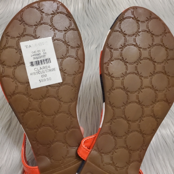 Talbots Clare 4 Hibiscus Stripe Sandal Sz 6 - Picture 10 of 10